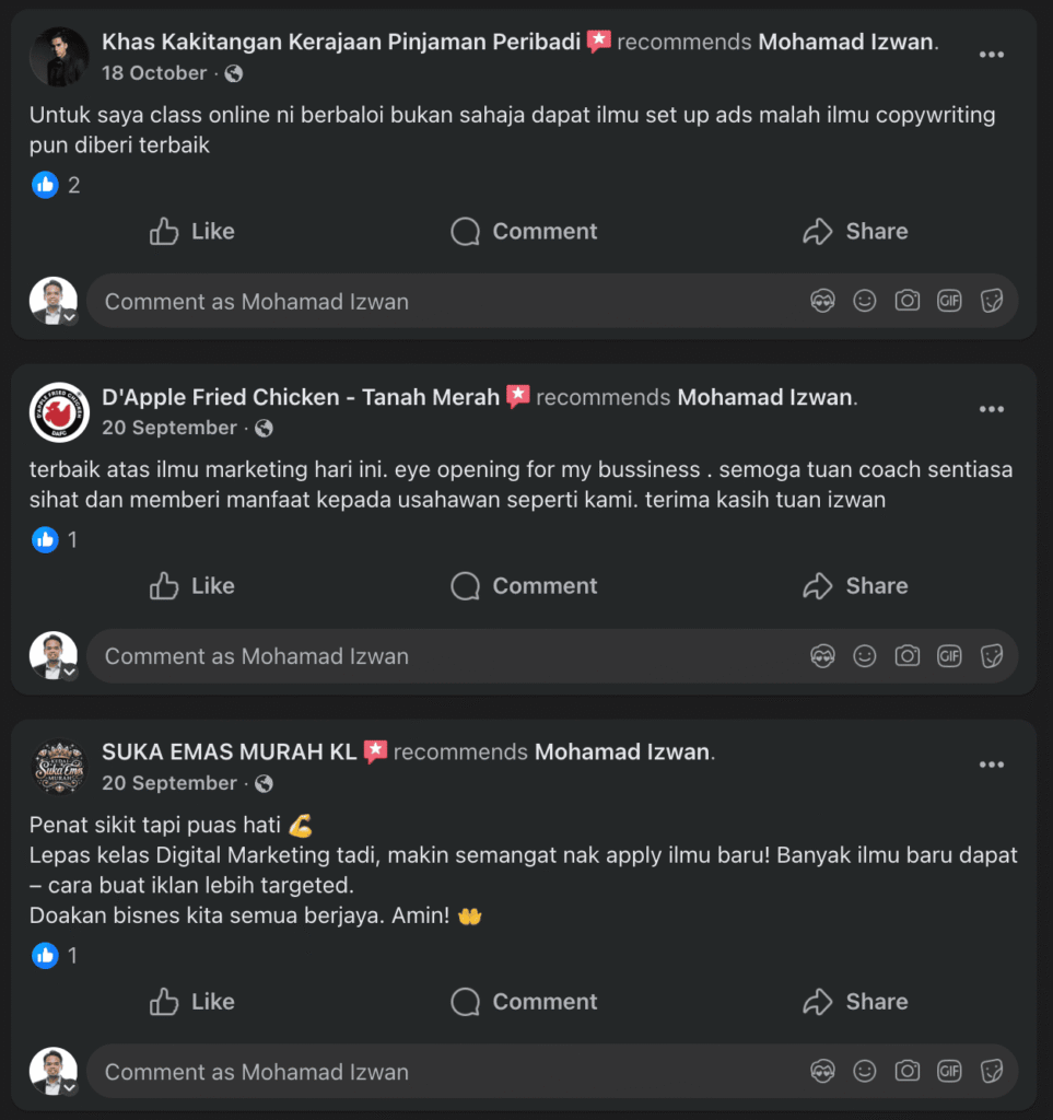 Testimoni Kelas 2